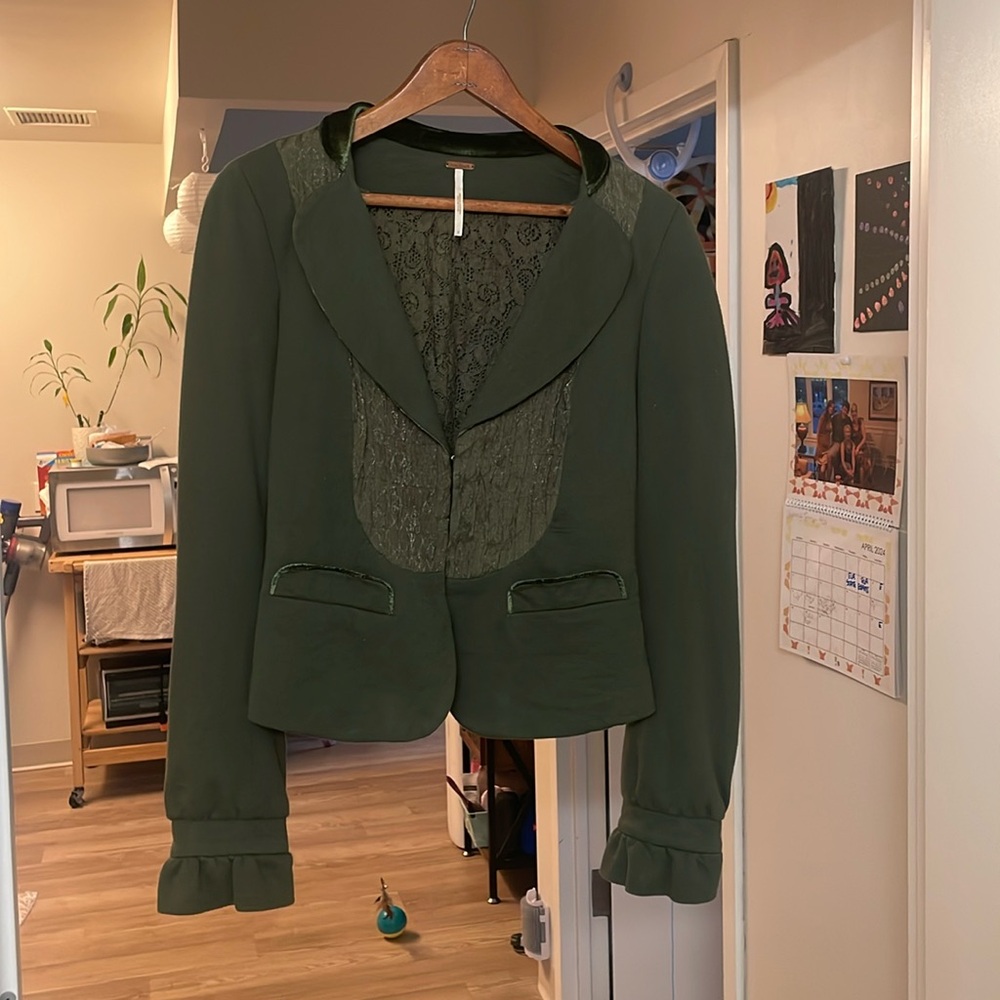 Free People Green Steampunk Blazer